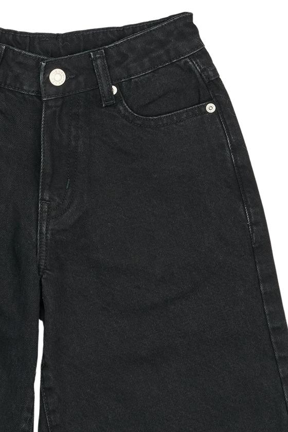 The New Long baggy Fit Denim Shorts Black