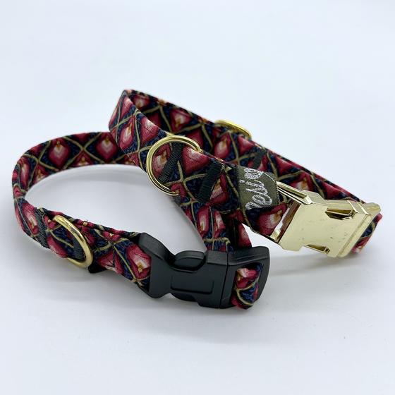 Halsband XS - Flammenmuster gold 
