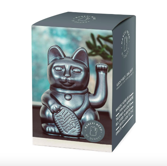 DONKEY Winkekatze LUCKY CAT 330440 - schwarz metallic 