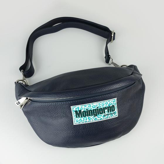 goldmarie XL Gürteltasche MOINGIORNO Leo Look Leder dunkelblau