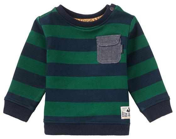 Kuscheliges Sweatshirt, grün-blau-gestreift
