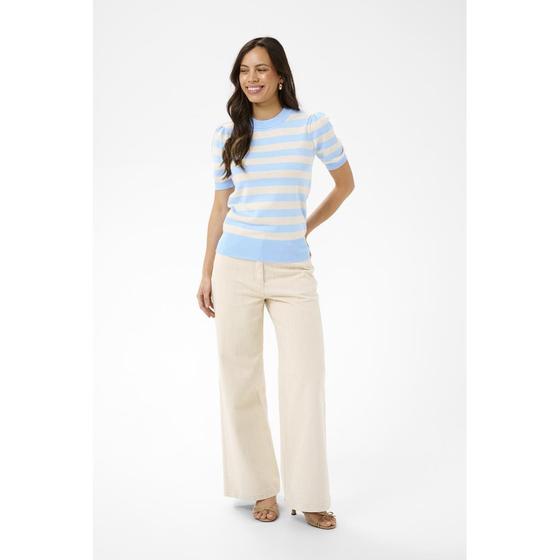 SAINT TROPEZ MilaSZ SS Striped Pullover 30513931 - beige-hellblau