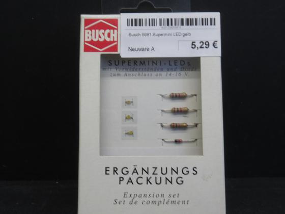 Busch 5981 Supermini LED gelb mit Vorwiderständen Spur H0 + N OVP