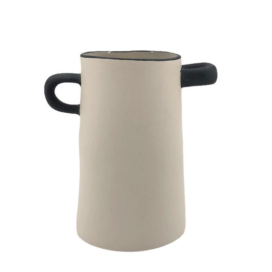 ASA Selection RAYU Vase klein natur mit schwarzen Henkeln