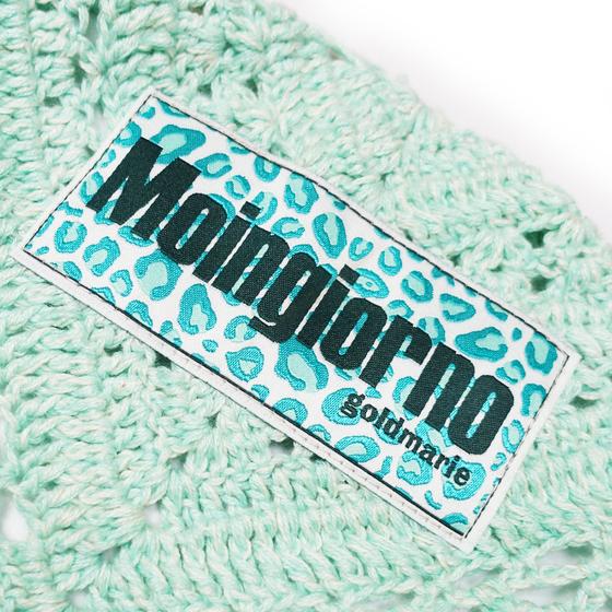 goldmarie Häckelponcho Tuch MOINGIORNO Leo Label - mint-hellblau-creme 