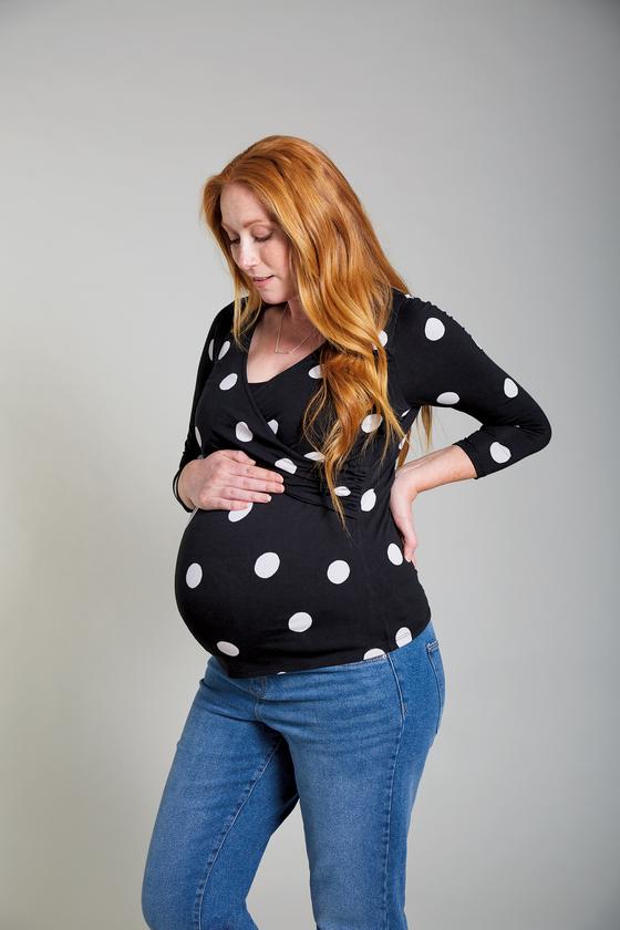 Schwangerschafts- und Still-Shirt "Polkadot", Biobaumwolle, GOTS