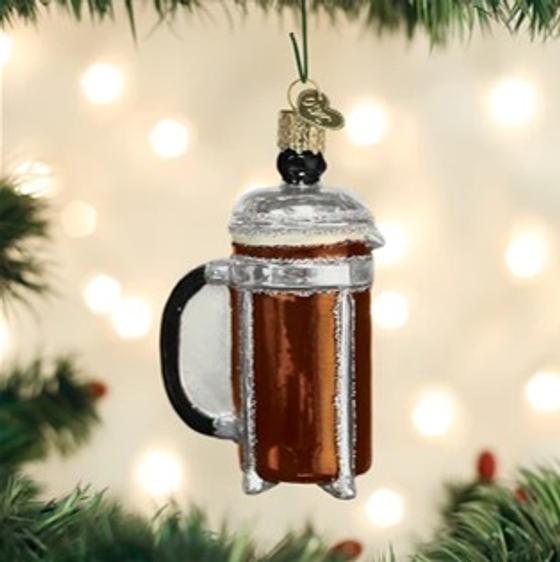Christbaumanhäng French Press Glasornament_Schönbergers Kaffeegreissler