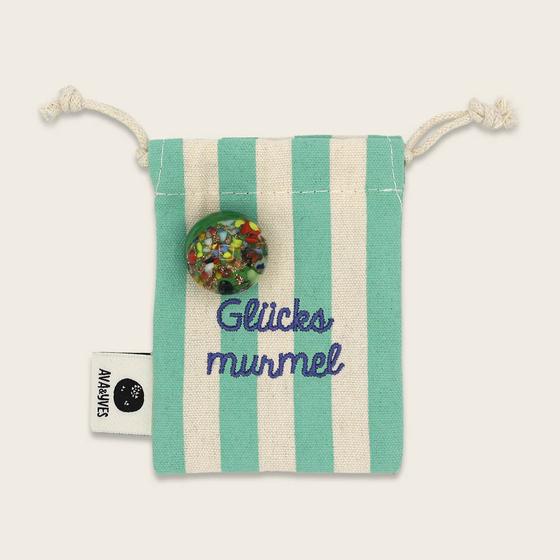 ava&yves Glücksmurmel Türkis mit Konfettisteinchen