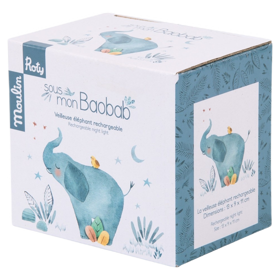 Moulin Roty Nachtlicht Elefant Boabab