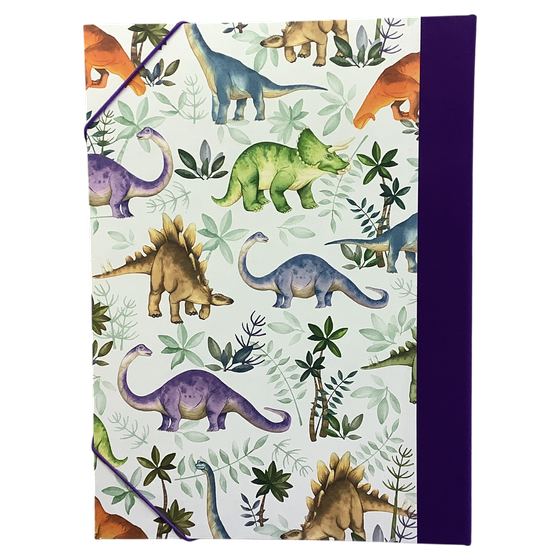 Eckspannmappe - Dinosaurier, Italienisches Buntpapier - reduziert