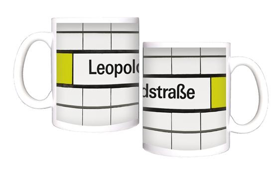 U-Bahn Kaffeebecher Kaffeetasse U-Bahnhof Leopoldstraße Linie U41 U47 U49 von tom bäcker Geschenkidee