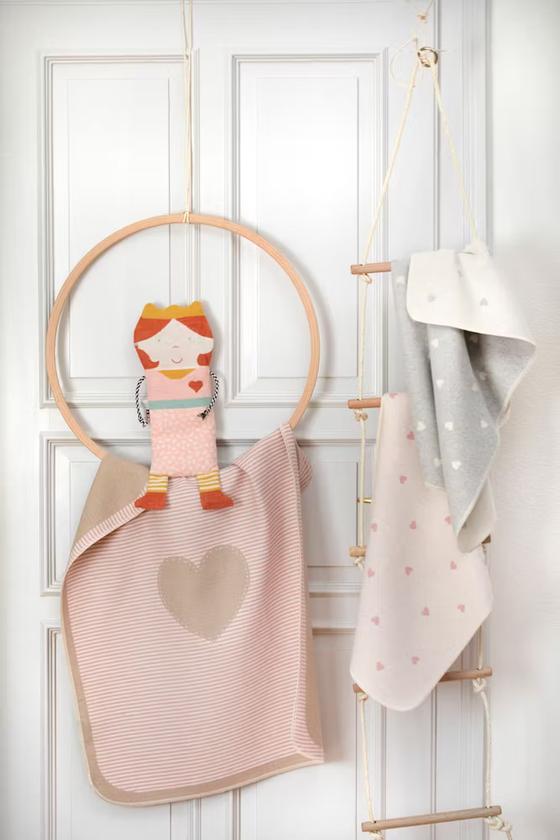 David Fussenegger Babydecke Herzen Allover Altrosa