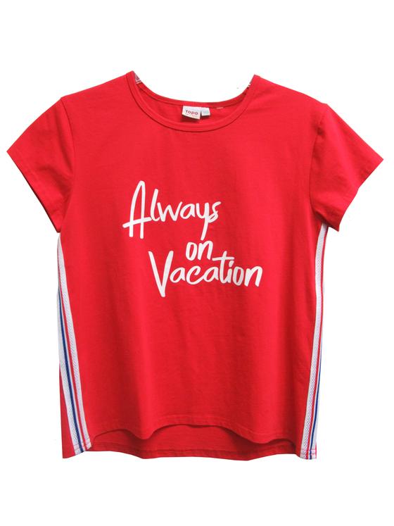 Sportliches T-Shirt "Always on Vacation" mit modischer Seitennaht