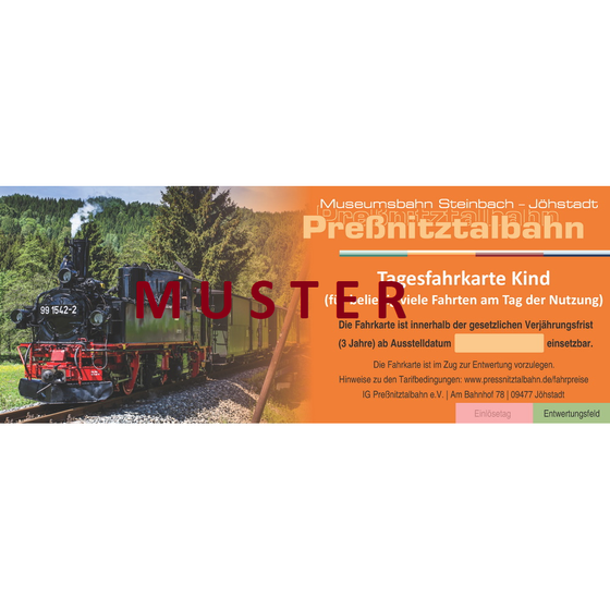 Tageskarte Kind (gültig für beliebig viele Fahrten pro Kalendertag) (Muster, Edition 1)