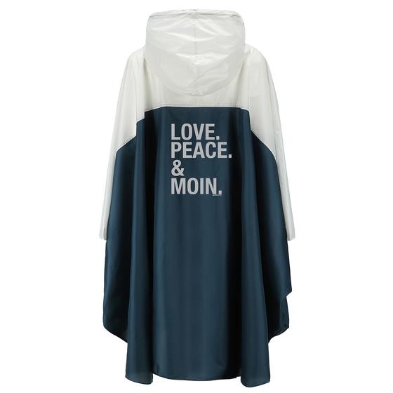 goldmarie meets BOMENCE Regencape LOVE PEACE MOIN - Reflektor Motiv - seeblau-cremegoldmarie meets BOMENCE Regencape LOVE PEACE MOIN - Reflektor Motiv - seeblau-creme