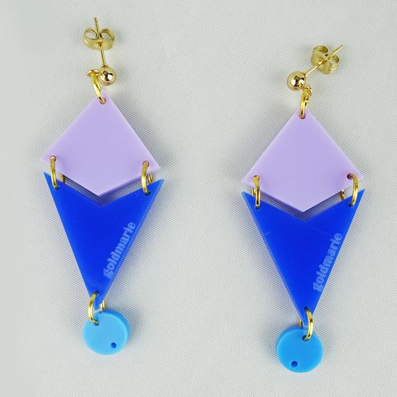 goldmarie Plexi Ohrringe Sydney - blau-lavendel
