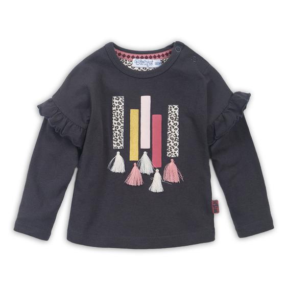 Langarmshirt mit Troddeln, Baumwolle