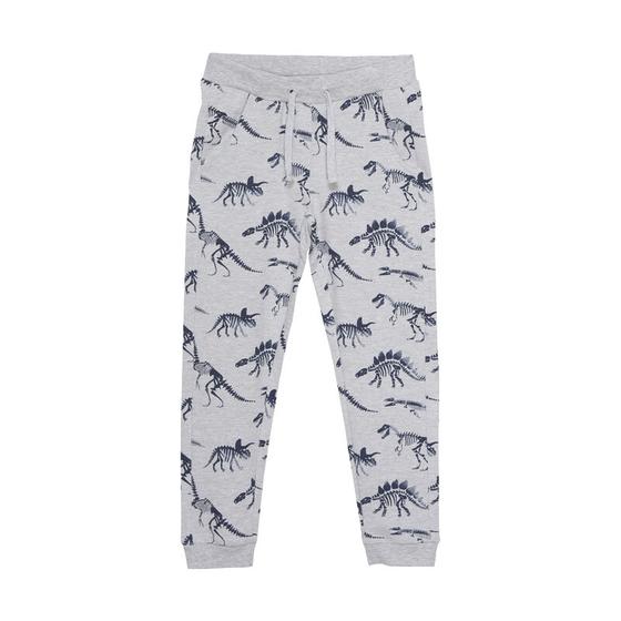 Leichte Sweathose "Dinoskelette", Biobaumwolle, grau