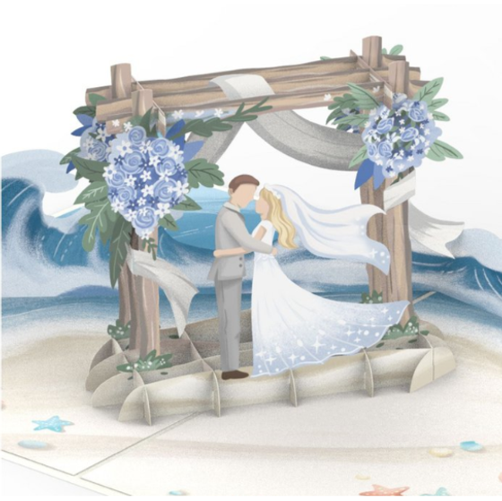 Grußkarte | Pop-Up Karte Hochzeit am Strand