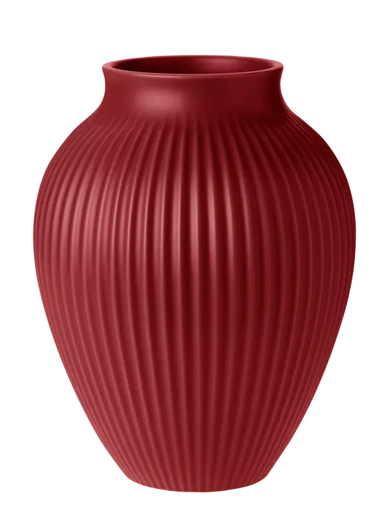 Vase Ripple Soft Cherry Red von Knabstrup