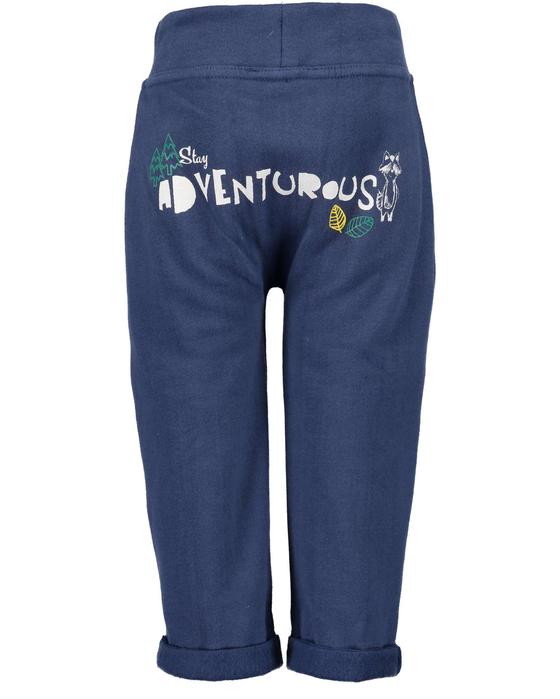 Jogg-Pants "Stay adventurous" mit Tasche vorne, innen weich angeraut