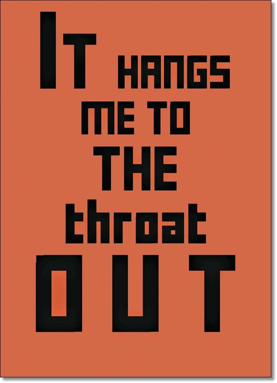 Denglisch Karte "It hangs me to the throat out" - Sprüche - Best of Denglisch - tom bäcker - a-point-of-view - Spruch "Es hängt mir zum Hals raus"