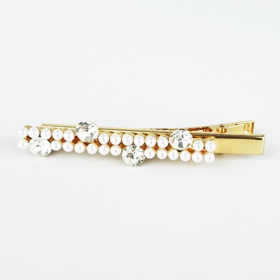 goldmarie Haarklammer PERLEN STRASS Arrangement - gold-creme
