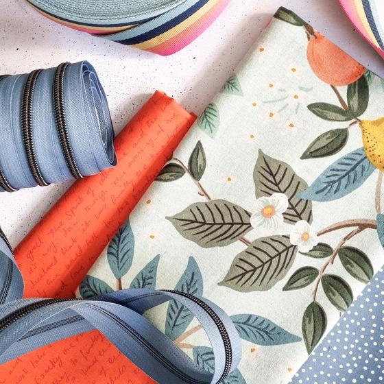 Cotton + Steel Canvas - Bramble -  Citrus Grove Mint Unbleached Canvas Fabric - Rifle Paper Co.