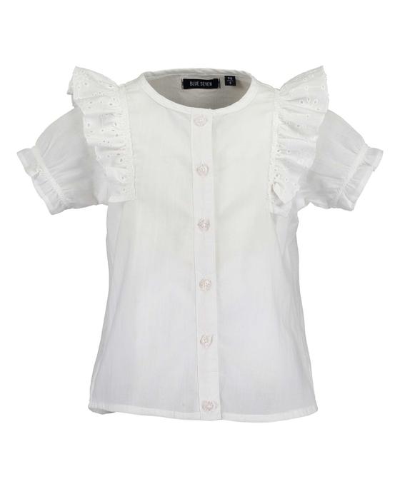 Bluse mit Knöpfen, reine Baumwolle, weiß