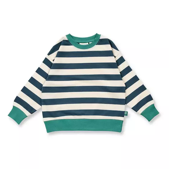 Sense Organics Sweatshirt Dari Deep Petrol Stripes