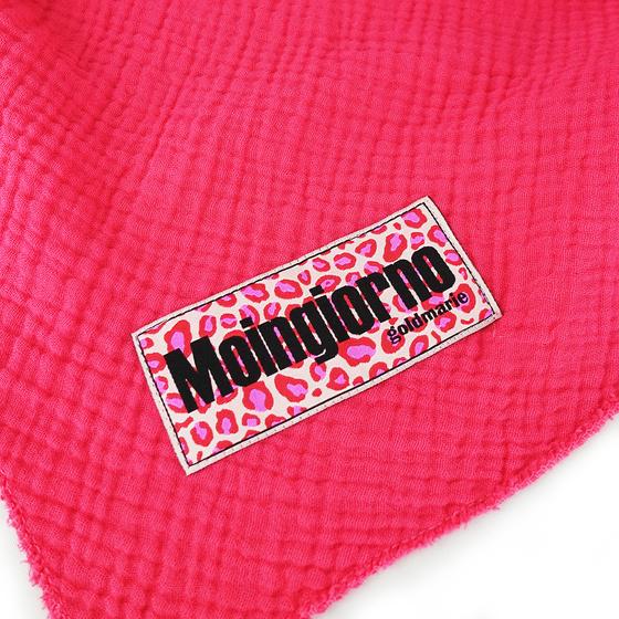 goldmarie Tuch MOINGIORNO - rotes Leo Label - Baumwolle - rotkoralle
