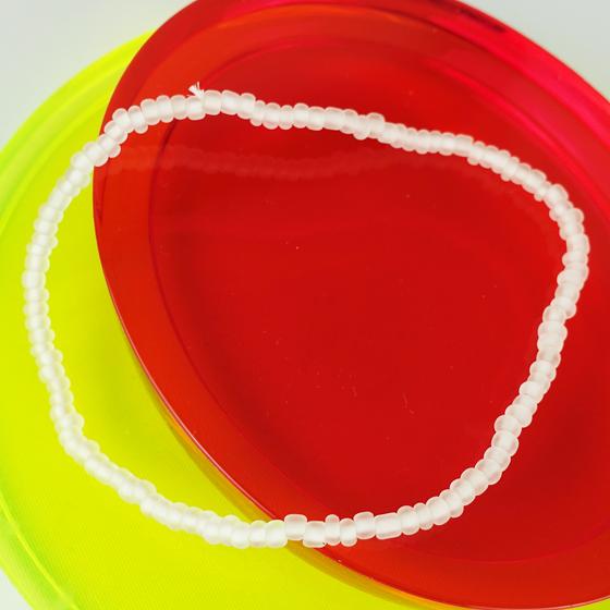 goldmarie Fußkette Perlen Glow In The Dark - selbstleuchtend - weiß 