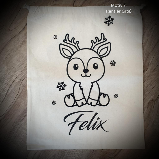 Geschenkesack mit weihnachtlichen Motiv