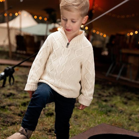 Strickpullover, reine Baumwolle, offwhite