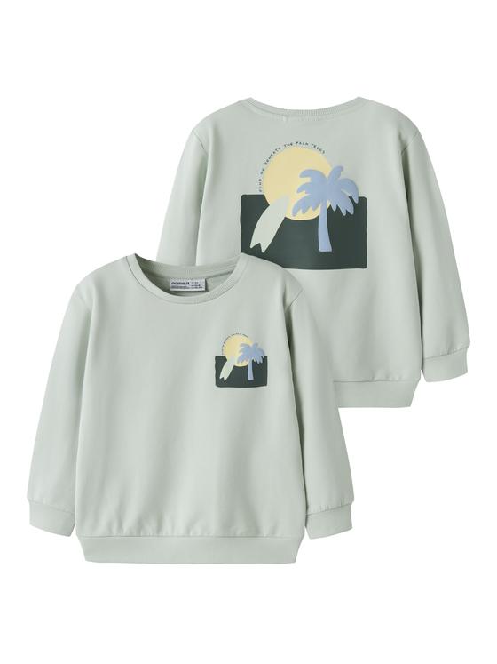 Name It Sweatshirt Palm Trees Pale Aqua