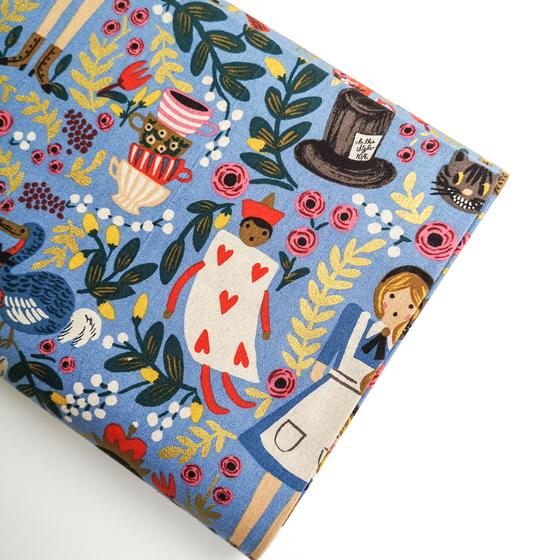 Cotton + Steel Canvas - Wonderland - Light Blue Metallic -  Rifle Paper Co.