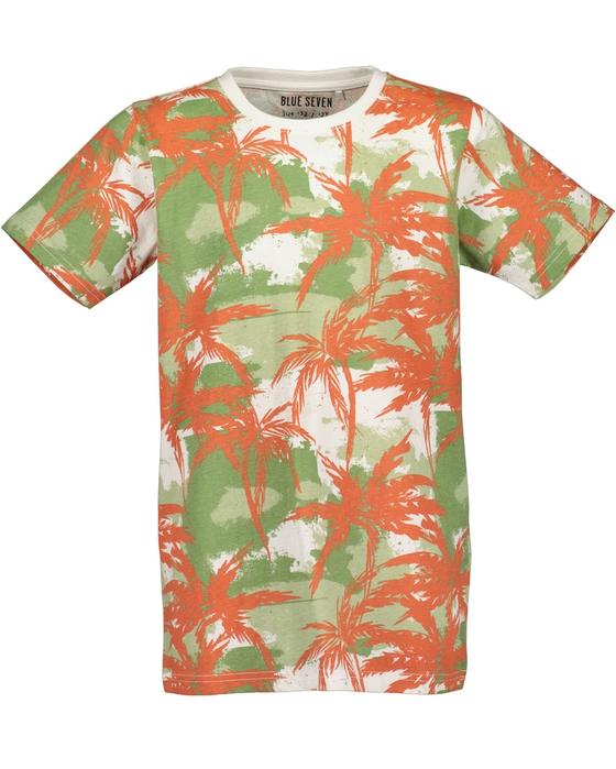 T-Shirt mit Palmendesign, reine Baumwolle