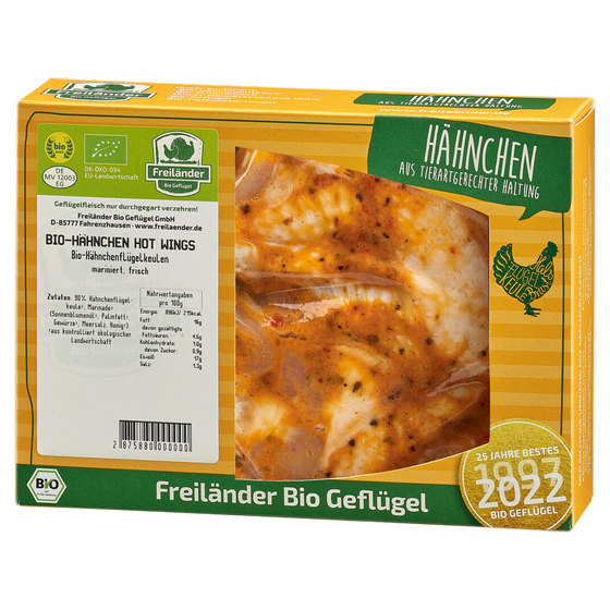 Bio Hähnchenflügelkeule mariniert