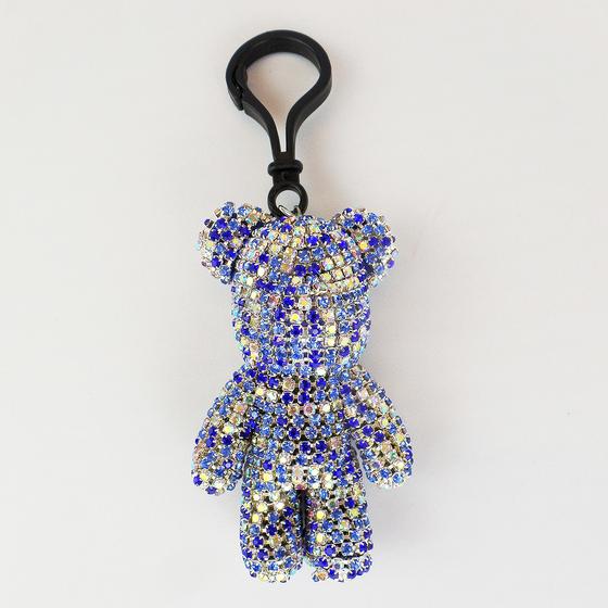 goldmarie Schlüsselanhänger BÄR Glitzer Strass Look - blau