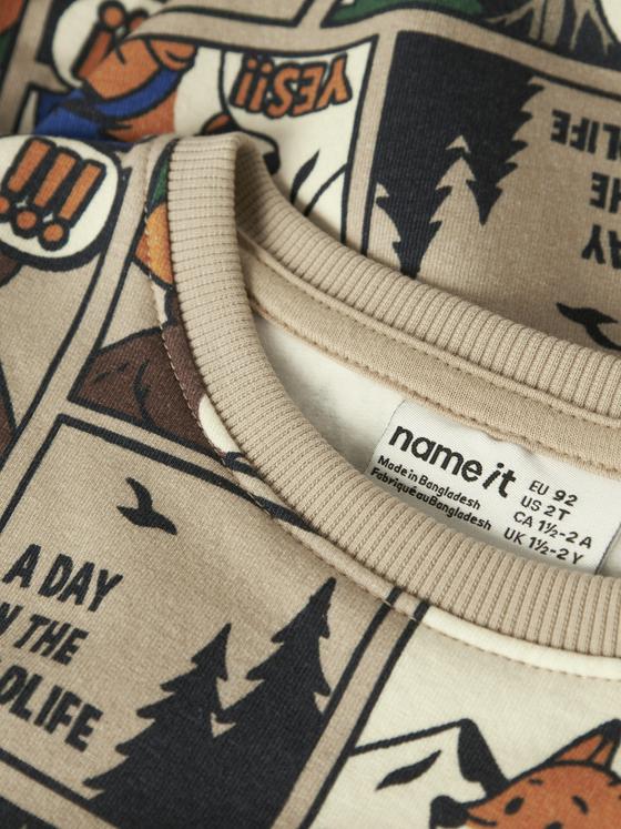 Name It Sweatshirt Wildlife Camping Sesame