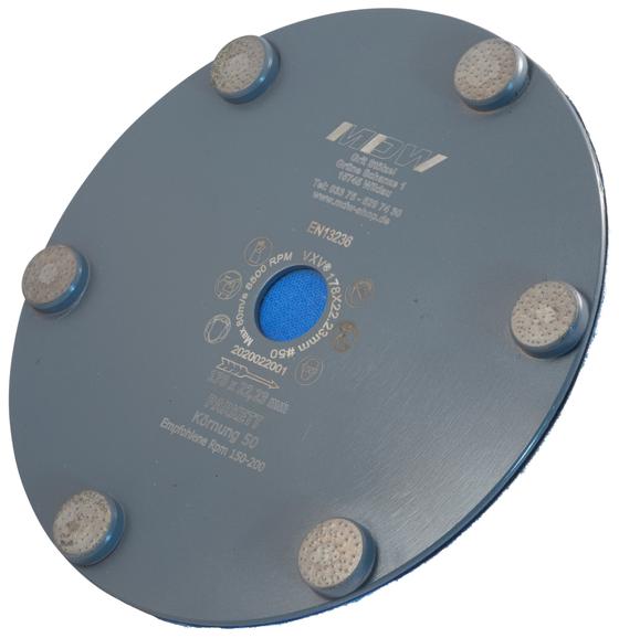 Diamant Schleifscheibe <br> Ø 178 mm x Körnung 50 <br> mit Klettaufnahme <br> zum Schleifen von Parkett
