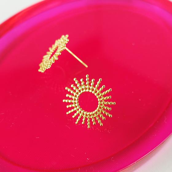 goldmarie Ohrringe SONNE - Stahl vergoldet - 1,5cm