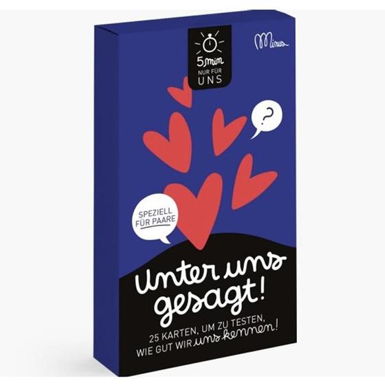 Minus Editions 5 Min Nur Für Uns Kartenspiel - UNTER UNS GESAGT - ab 15 Jahren
