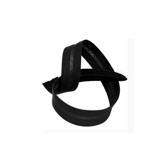 Schrägband Baumwolle 20mm uni - schwarz
