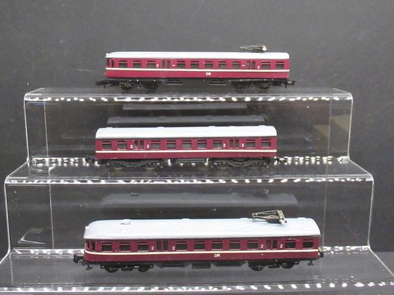 unb-500-307 Elektrotriebwagen ET 32 DR rot 3-teilig Selbsbau Spur N