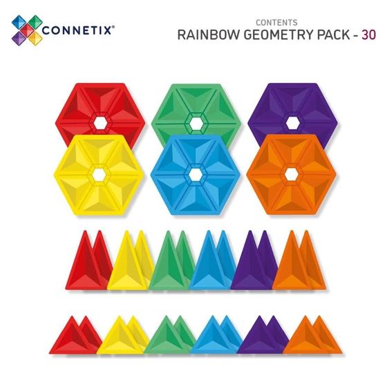 Connetix Magnetbausteine Geometry Pack Rainbow 30 Teile