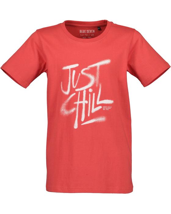 T-Shirt "Just Chill", Baumwolle, rot