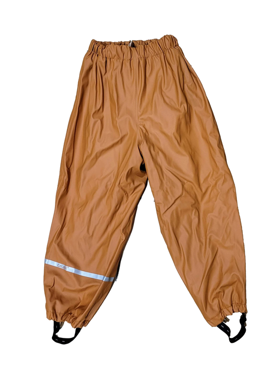 Regenhose mit Fleecefutter, ohne Latz, amber brown