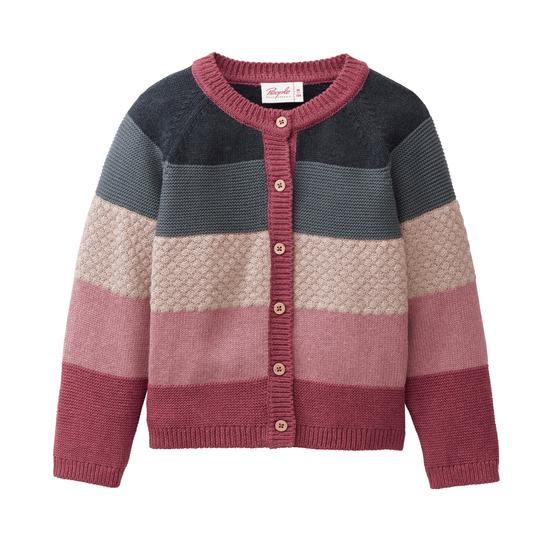 People wear Organic Strick Jacke Geringelt Bunt 