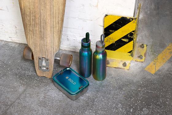 Lässig Edelstahl Trinkflasche Doppelwandig Bold Blau Violett